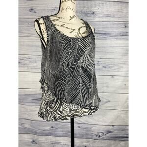 Lynn Ritchie Silver Sleeveless Blouse Womens XS Chiffon Layer 100% Silk
